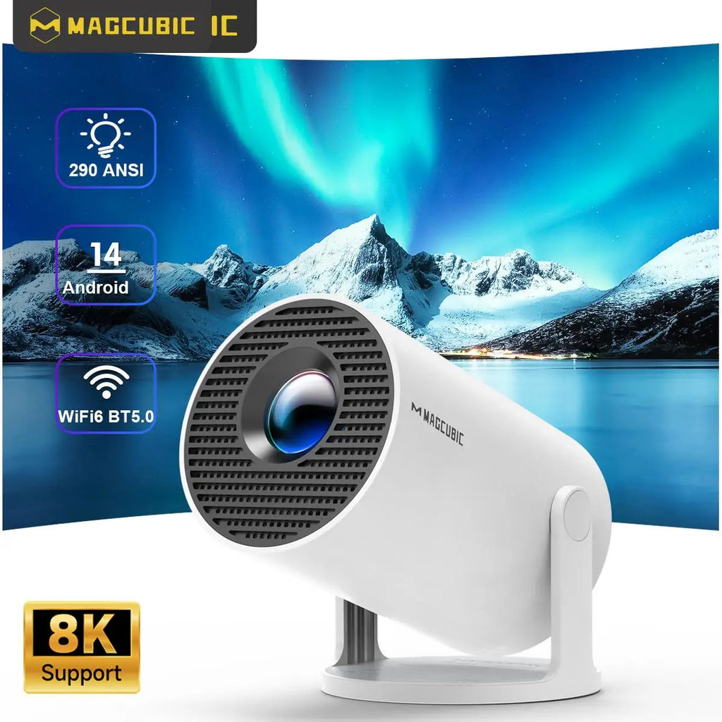 Magcubic HY300 Pro Projector | 8K Support, Android 14, Dual WiFi 6, 290 ANSI Lumens