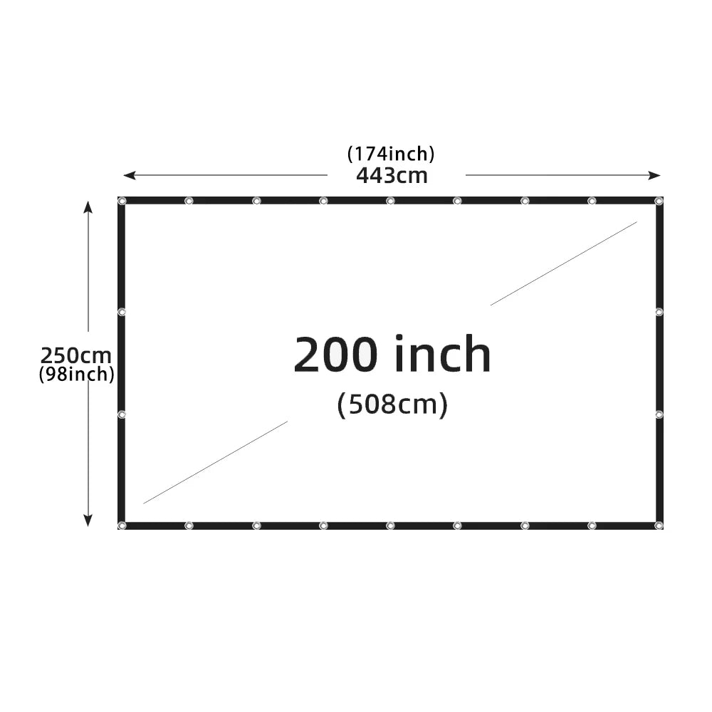 Portable 16:9 Projector Screen – Wrinkle-Free High-Density Fabric with Black Border | Home Theater